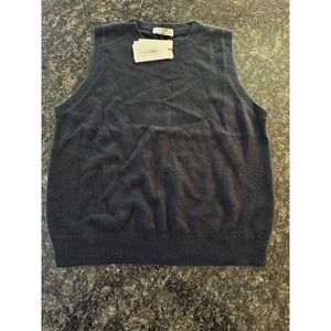 Aritzia Monogram Cashmere Sweater Vest Dark Night Navy Blue Small 121633‎ NEW
